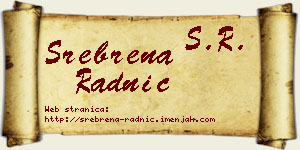 Srebrena Radnić vizit kartica